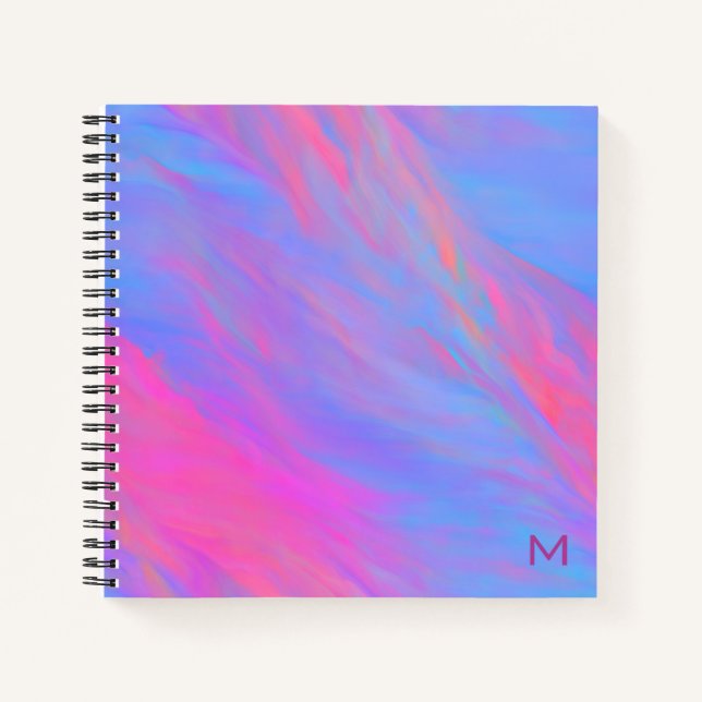 Carnet Planificateur de flux d'encre de néon Abstrait (Devant)