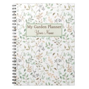 Carnet Planificateur de jardin Brown et vert personnalisé