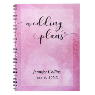 Carnet Planificateur de mariage à typographie mandala aqu