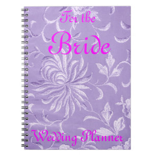 Carnet Planificateur de mariage damassé de lavande