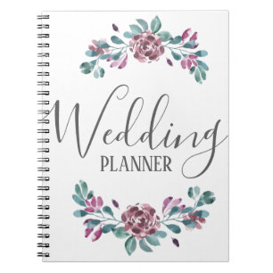 Carnet Planificateur de mariage floral aquarelle pivoine
