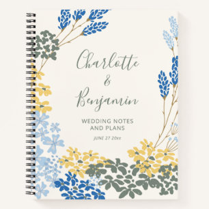 Carnet Planificateur de mariage floral personnalisé vert