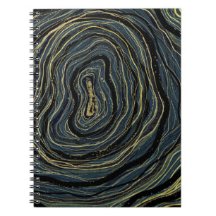 Carnet Planificateur de Rêves Art Glam Tourbillon Or Bleu