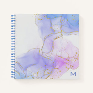 Carnet Planificateur d'encre à alcool rose, pourpre et bl