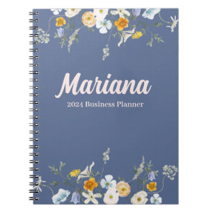 Carnet Planificateur d'entreprise Fleur Sauvage Aquarelle