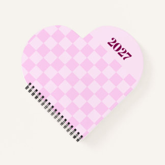 Carnet Planificateur hebdomadaire 2027 gingham rose migno