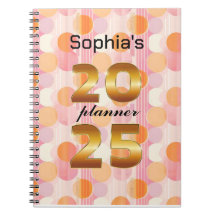 Planificateur personnalisé 2025 aux couleurs paste