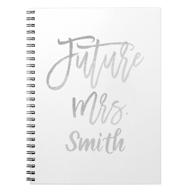 Carnet Planification de mariage moderne Future Mrs. Silve (Devant)