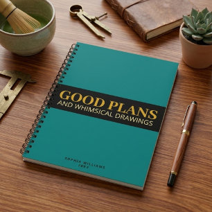 Carnet Plans Chic Moderne avec Nom Personnalisé Planifi