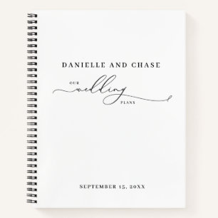 Carnet Plans de mariage chic élégant blanc
