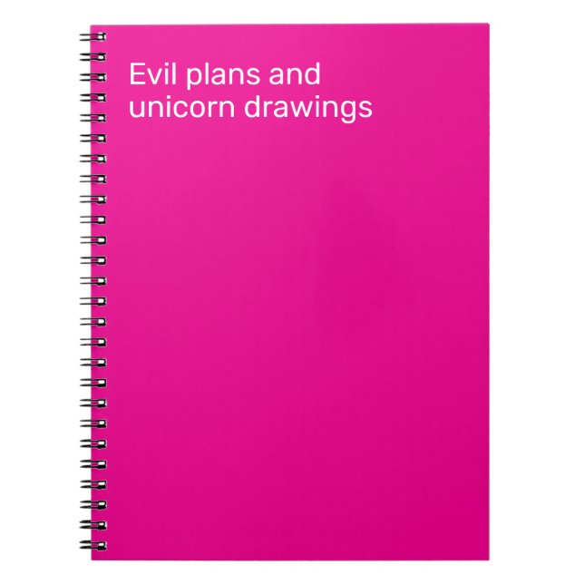 Carnet Plans malveillants et dessins de licorne (Devant)