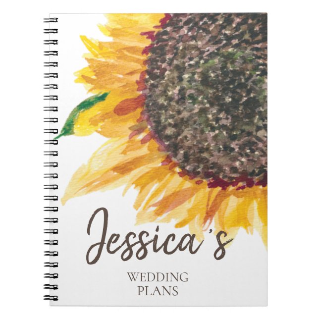 Carnet Plans mariages Jaune Brown Tournesol Blanc (Devant)