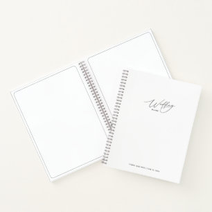 Carnet Plans minimalistes de Mariage blanc