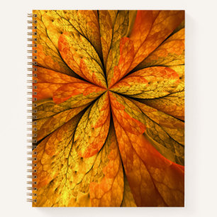 Carnet Plante d'automne, art abstrait moderne de feuille 