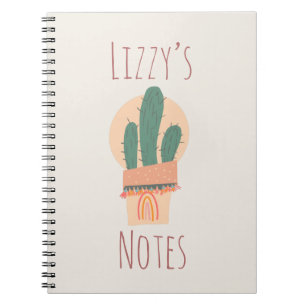 Carnet Plante de cactus moderne en pot Arc-en-ciel 
