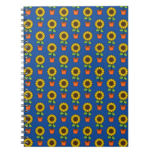 Carnet Plante de tournesol dans un Motif de pot