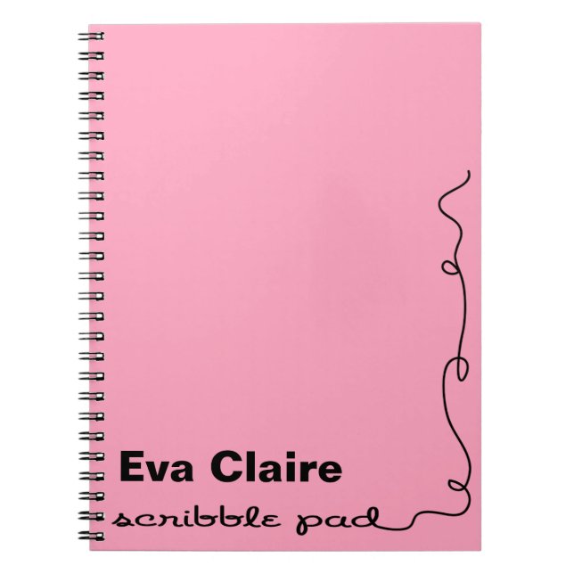 Carnet Plaque de griffes rose personnalisée (Devant)