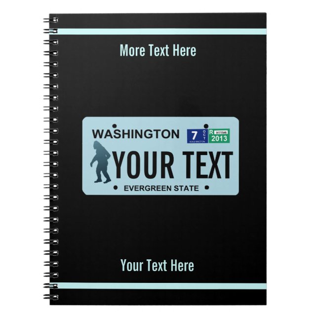 Carnet Plaque de licence Washington Sasquatch (Devant)