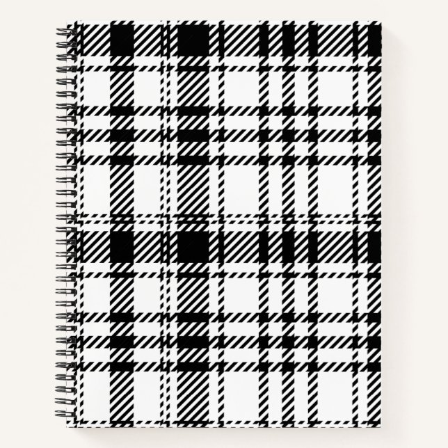 Carnet Plaqué noir et blanc classique (Devant)