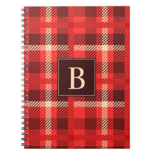 Carnet Plaqué rouge avec monogramme personnalisé