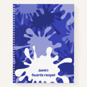 Carnet Plat bleu Abstrait amusant Nom de la peinture Rece