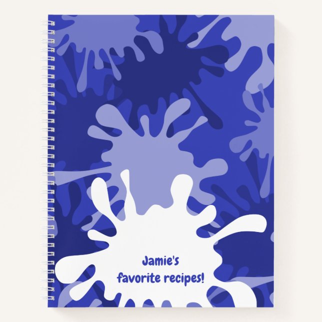 Carnet Plat bleu Abstrait amusant Nom de la peinture Rece (Devant)