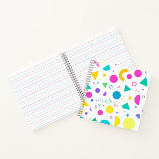Carnet Playful Neon Memphis Geometric Retro Pattern