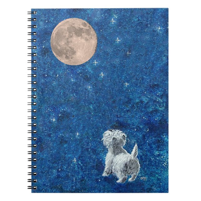 Carnet Pleine lune Westie (Devant)