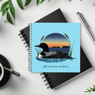 Carnet Plongeon commun serein Coucher de soleil Bleu Faun