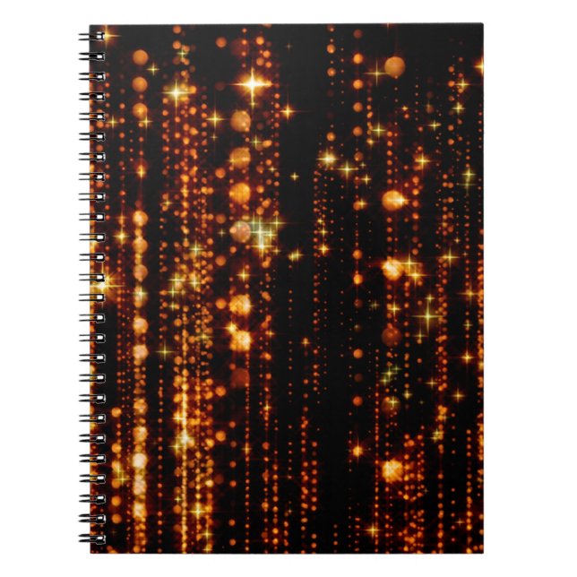 Carnet pluie Abstraite d'or avec des particules lumineuse (Devant)
