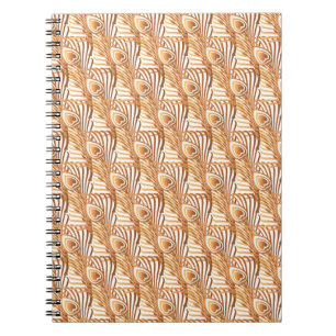 Carnet Plumes de paon de soleil Art nouveau design
