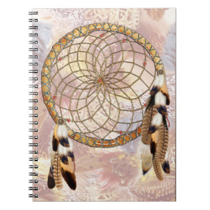 Carnet Plumes et perles rouges