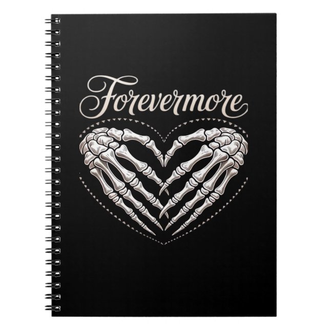Carnet Plus Skeleton Mains Coeur Gothique Halloween (Devant)