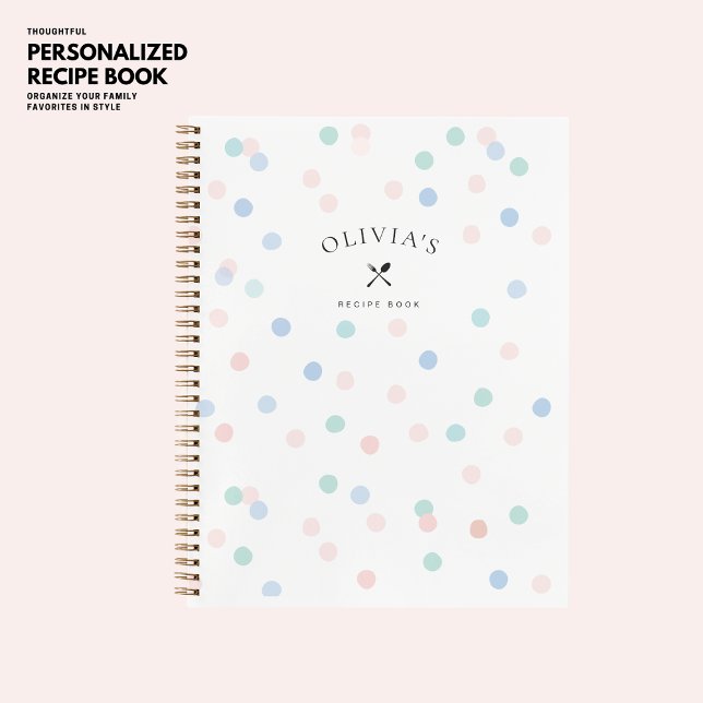 Carnet Plutôt Élégant Chic Girly Pastel Polka Dot Recette (Créateur téléchargé)