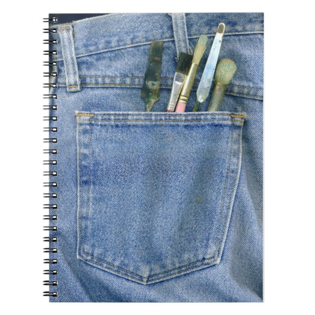 Carnet Poche de denim avec des brosses (Devant)