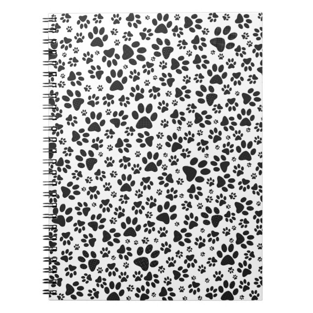 Carnet Poches de chien noir et blanc Poka Dot (Devant)