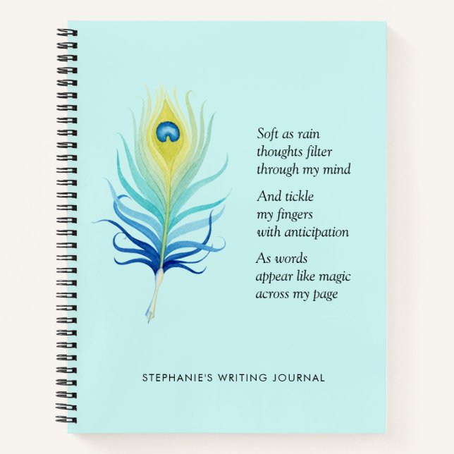 Carnet Poème de motivation pour les écrivains Peacock Qui (Devant)
