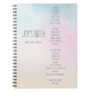 Carnet Poème Inspirant sur la Naissance de Joy (écrit par