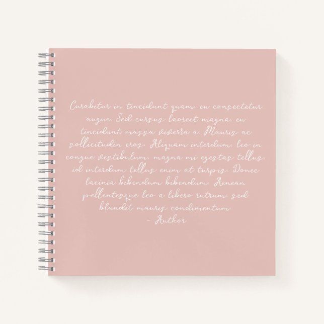 Carnet Poème personnalisé, chanson lyrique, citation (Devant)