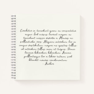 Carnet Poème personnalisé, chanson lyrique, citation