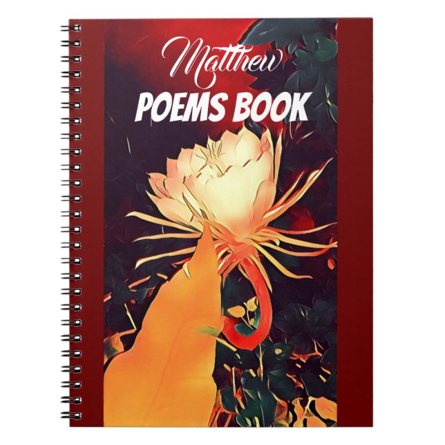 Carnet Poèmes floraux de Bramha lotus exotiques rouges pe (Devant)