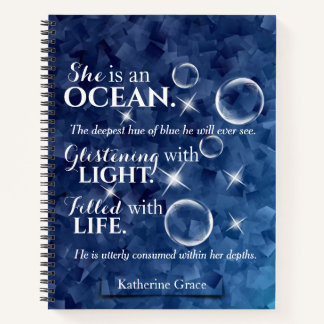 Carnet Poésie romantique bleu ciel