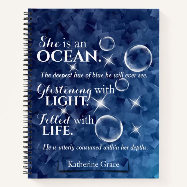 Carnet Poésie romantique bleu ciel (Devant)