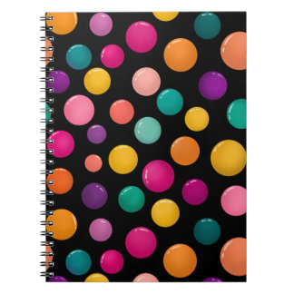 Carnet Point coloré sur fond noir