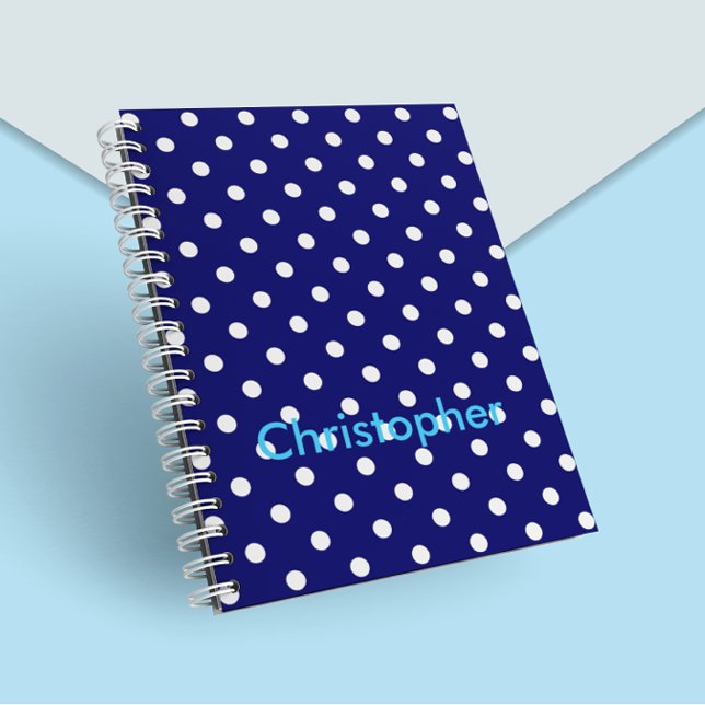 Carnet Point Polka bleu (Créateur téléchargé)