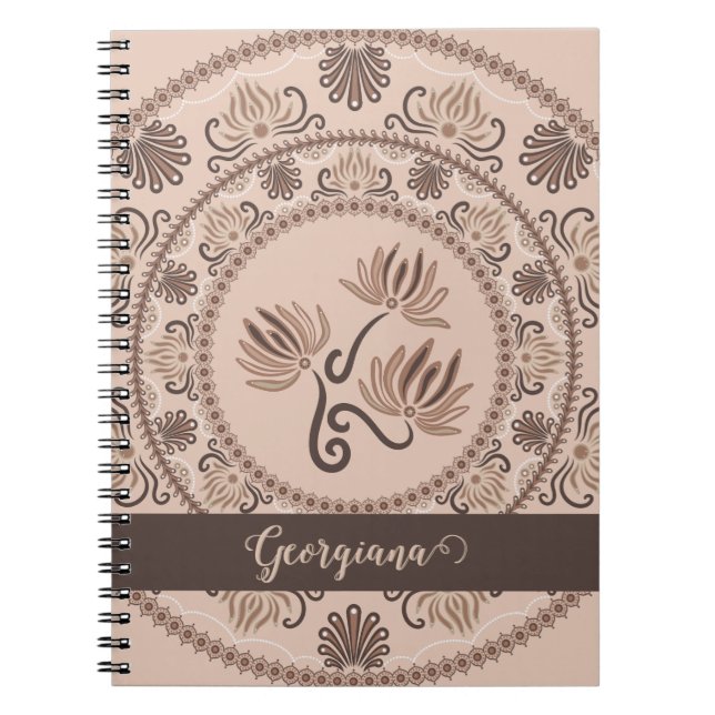 Carnet Pointe de renouveau personnalisé Mocha Rococo Mand (Devant)