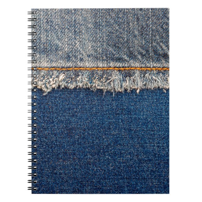 Carnet Pointe droite avec fil orange sur le den blanchi (Devant)