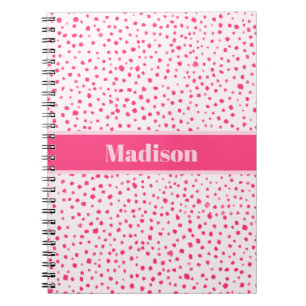 Carnet Points De Boue Peint Preppy Hot Rose Personnalisé