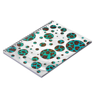 Carnet Points Leopard Brown et Turquoise PrintPolka