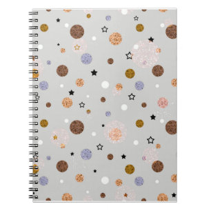 Carnet Points multicolores sur gris.